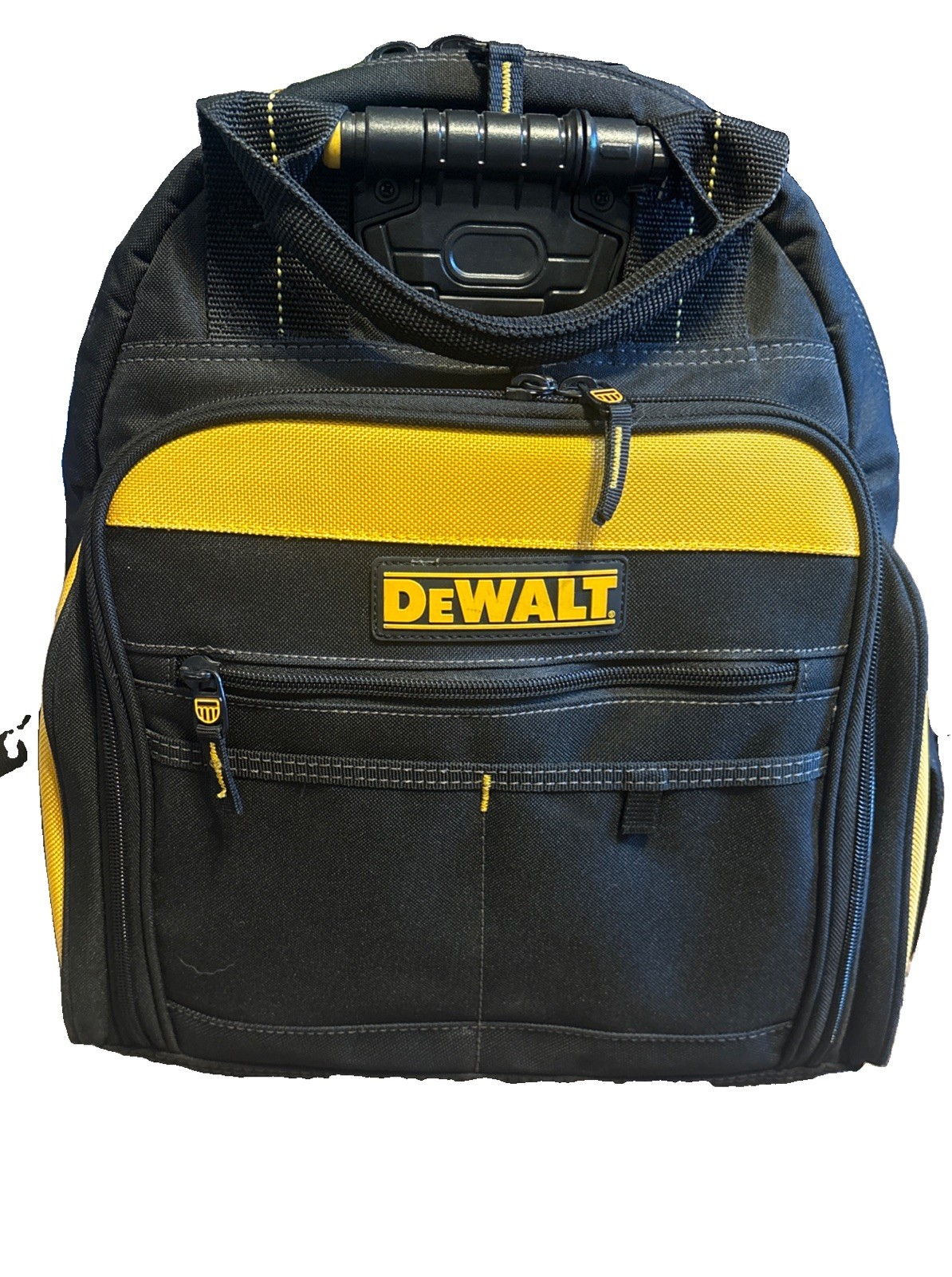 DEWALT DGL523 57 Pocket Lighted Tool Backpack – Black/Yellow