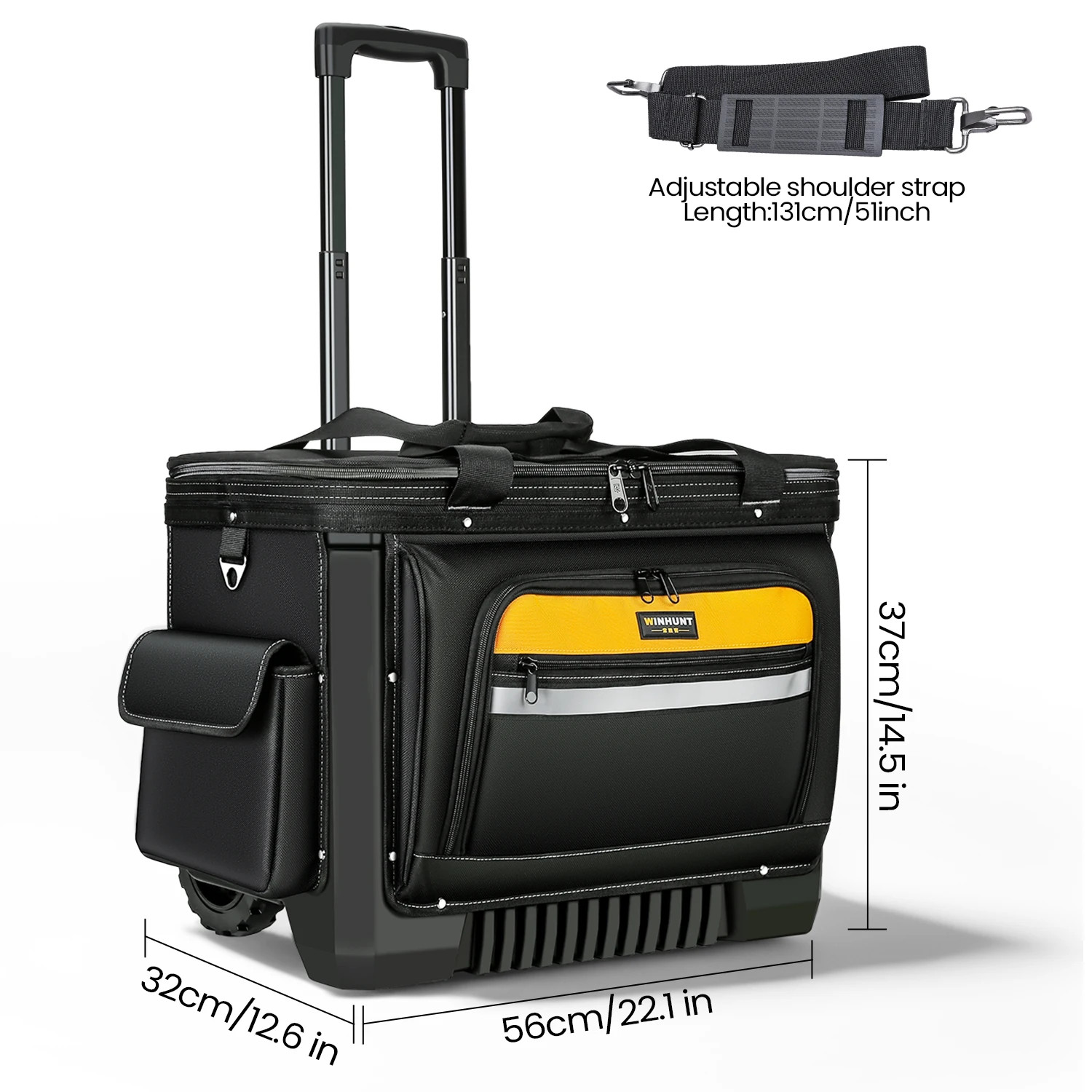 Rolling Tool Bag with Wheels | Heavy Duty 1680D Storage Organizer