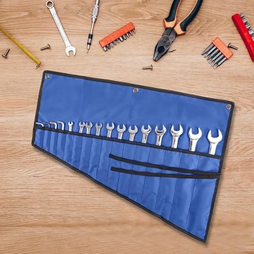 Wrench Organizer,Tool Roll Pouch – 16-Pocket Waterproof Oxford Cloth Wrench Roll