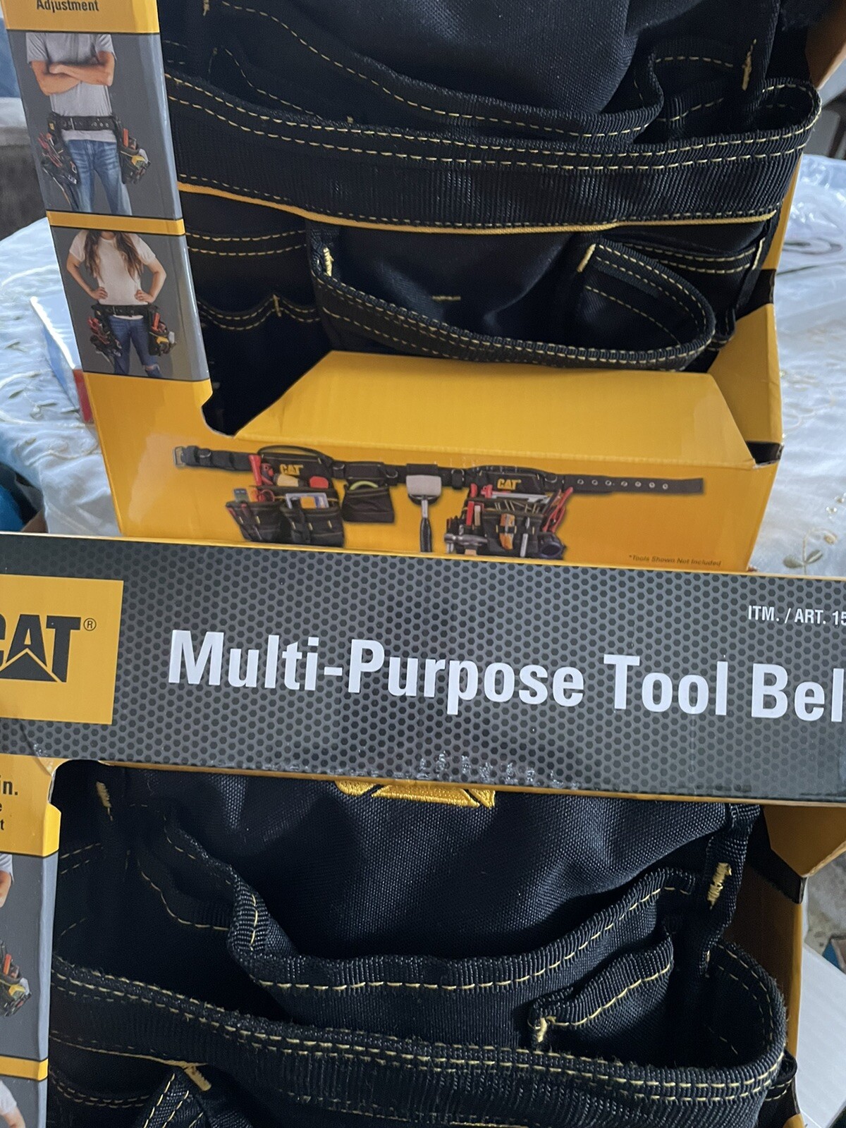 2X CAT CATERPILLAR Tool Belt Muti-Purpose 32 To 48 in 2-Bag 19-Pocket Constrc