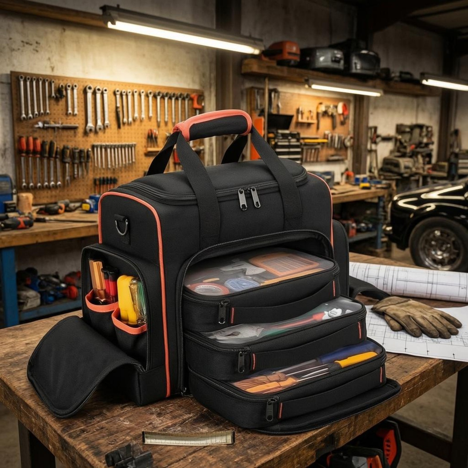 Electrician Tool Bag Padded Handle for Work Location, Electricians