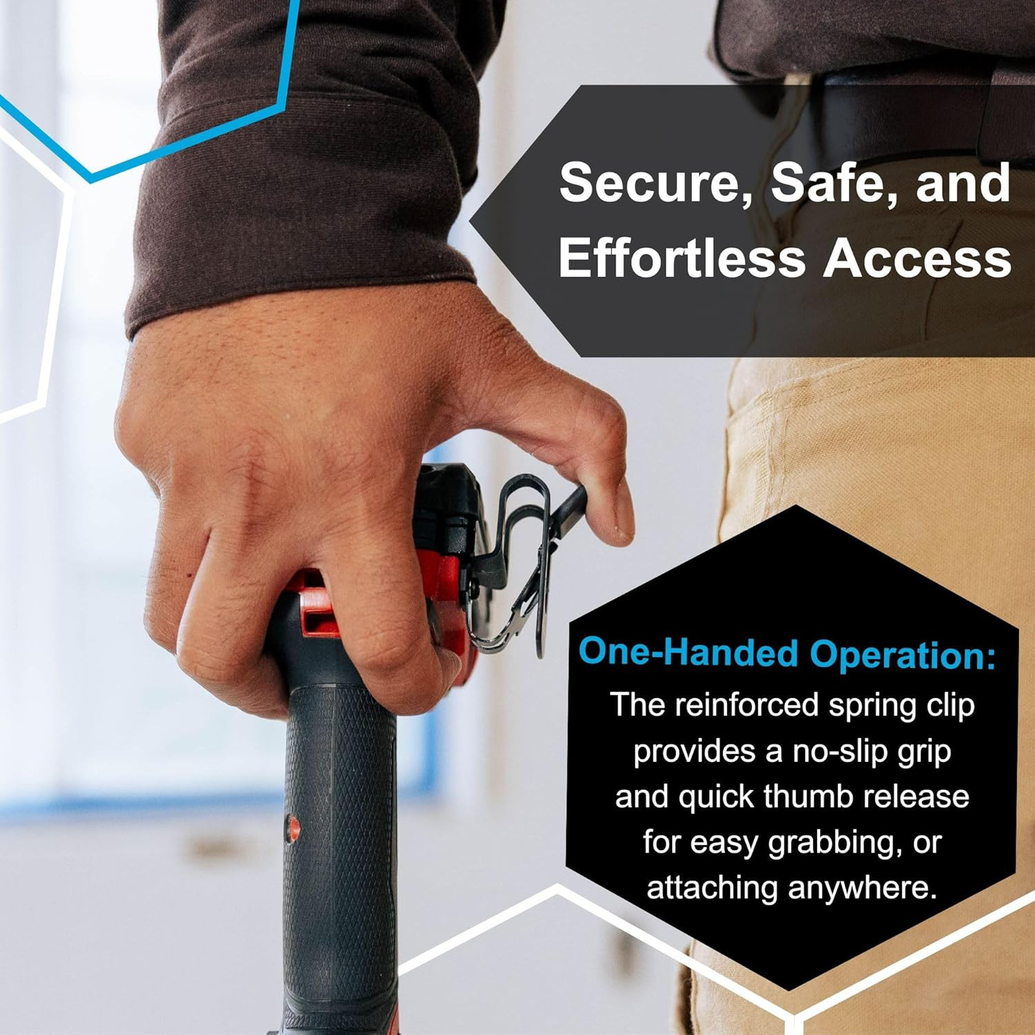 Locking Drill Clip Set – 3 Secure Tool Holders for Drills & Impact Drivers