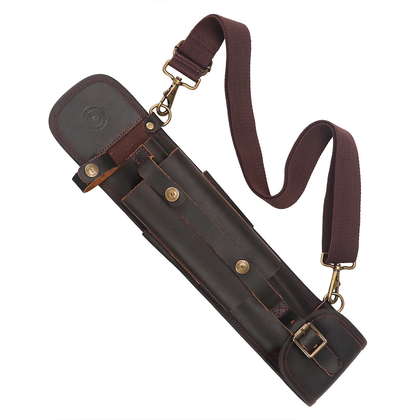 Tourbon Leather Logger Tool Bag Axe Felling Wedges Carry Pouch Flat File Holder