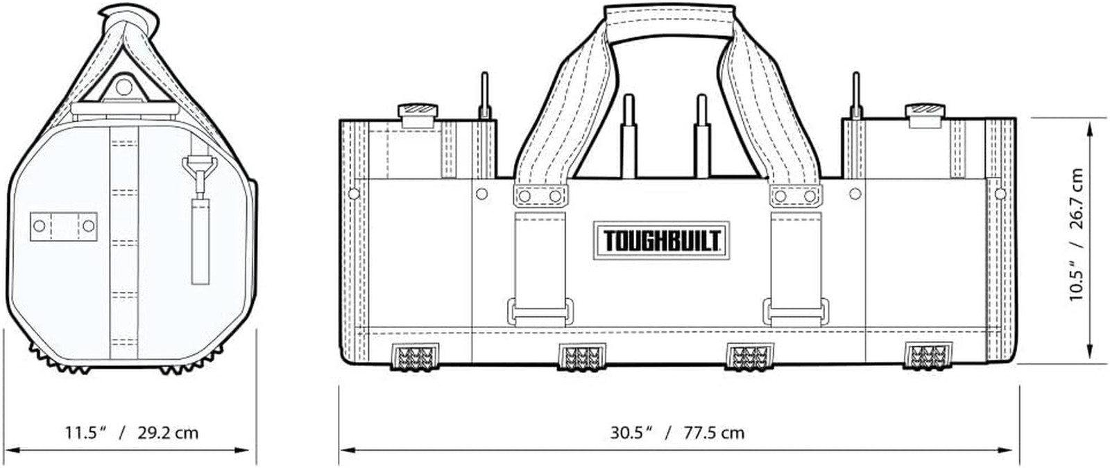 30″ Tool Bag with 68 Pockets & Removable Dividers for Ultimate Jobsite Organizat