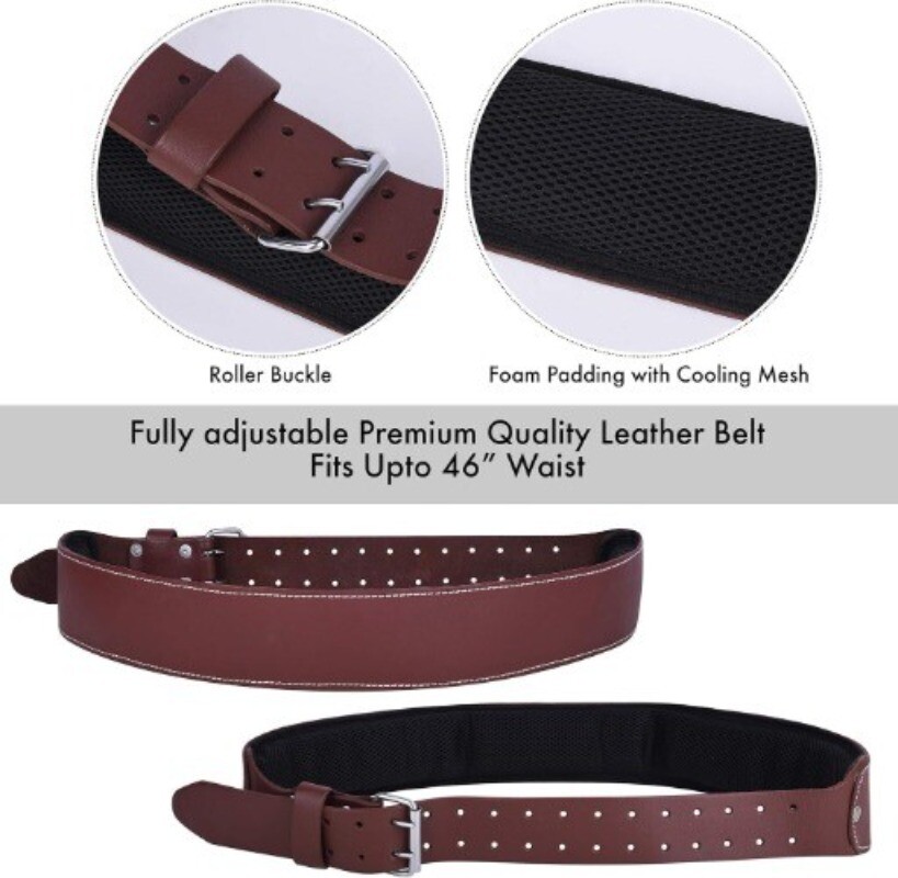 FUERI Leather Tool Belt 17 Pocket Pouches Bags Men Suspenders Holder Organizer