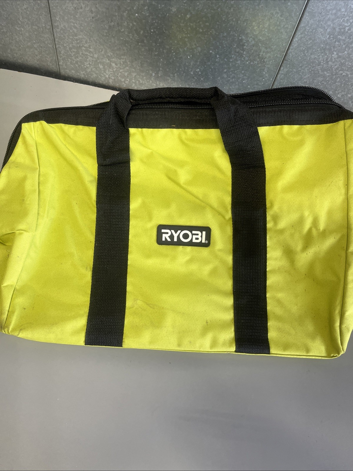 RYOBI Contractor Canvas Tool Bag Large Green Black Soft Side 903209005