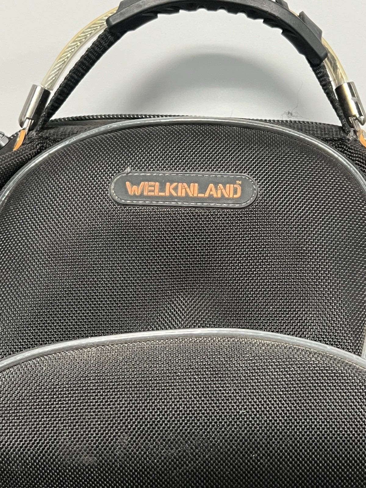 WELKINLAND 77 Pocket Large Tool Backpack Black/Orange Molded Base, Padded Handle