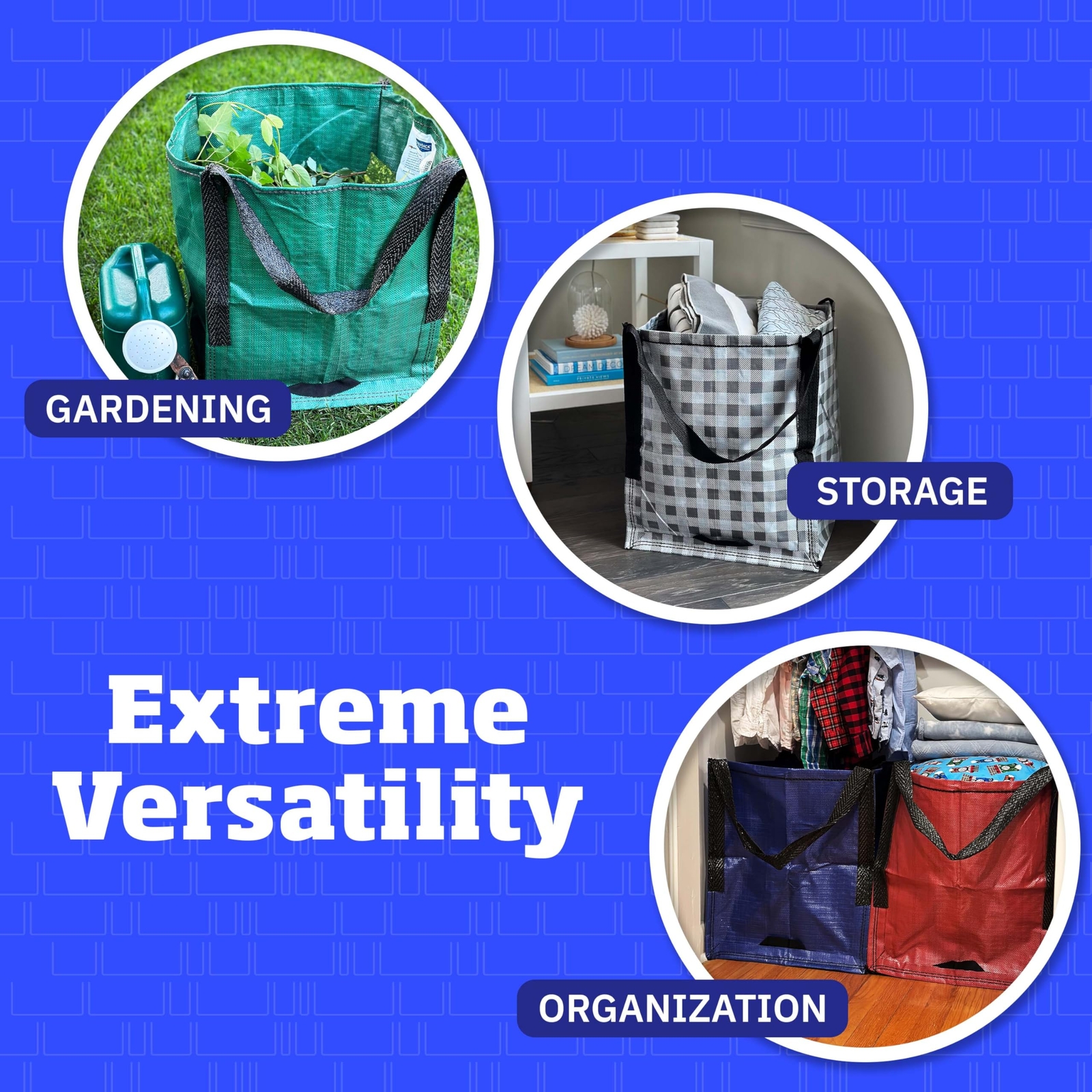 DURASACK Heavy Duty Storage Tote Bag 22-Gallon Rugged Woven Polypropylene Moving