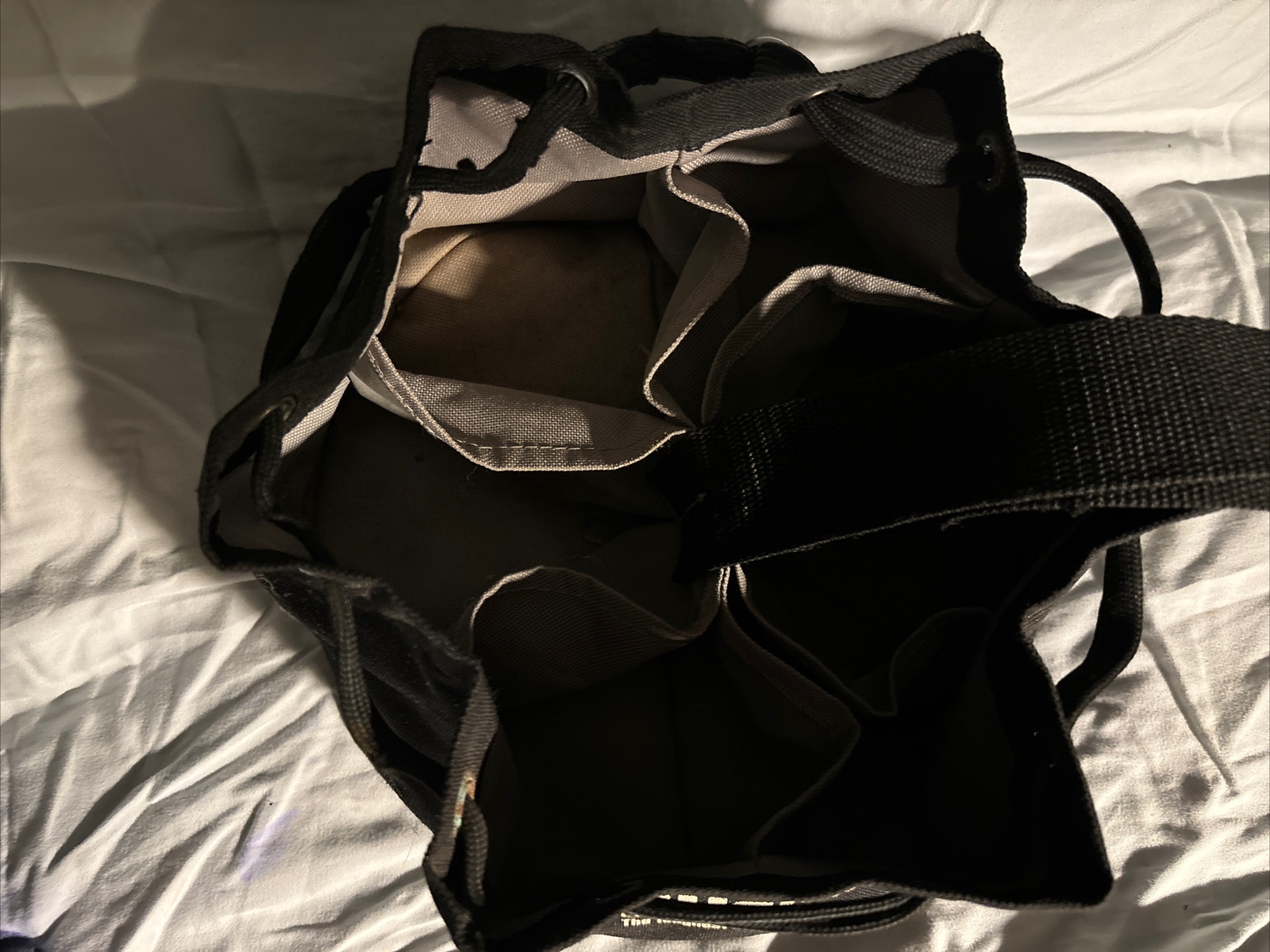 Open Top Tool Tote Utility Pouch Bag Black and 6 Inside Pockets Free Shipping