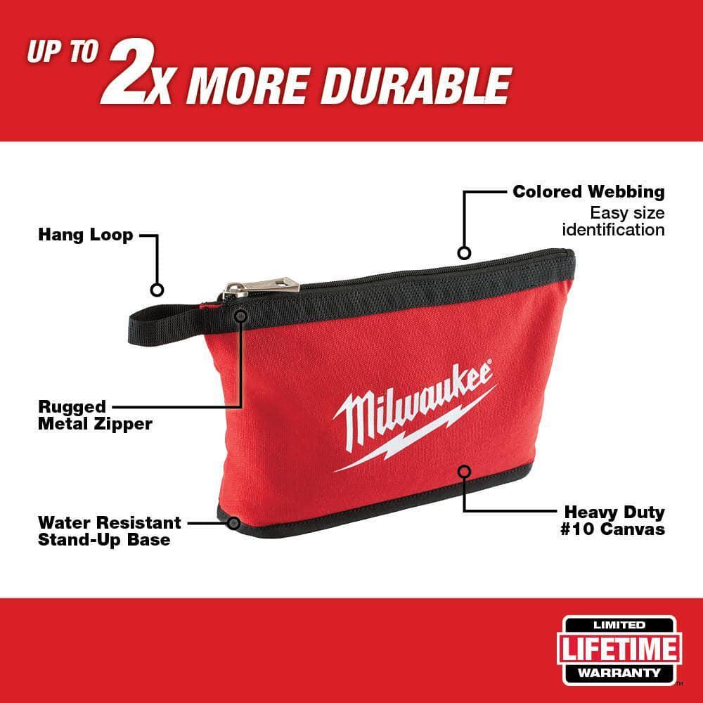 20 in. Packout Tote Modular Storage with Red Tool Zipper Bag Impact Resistant