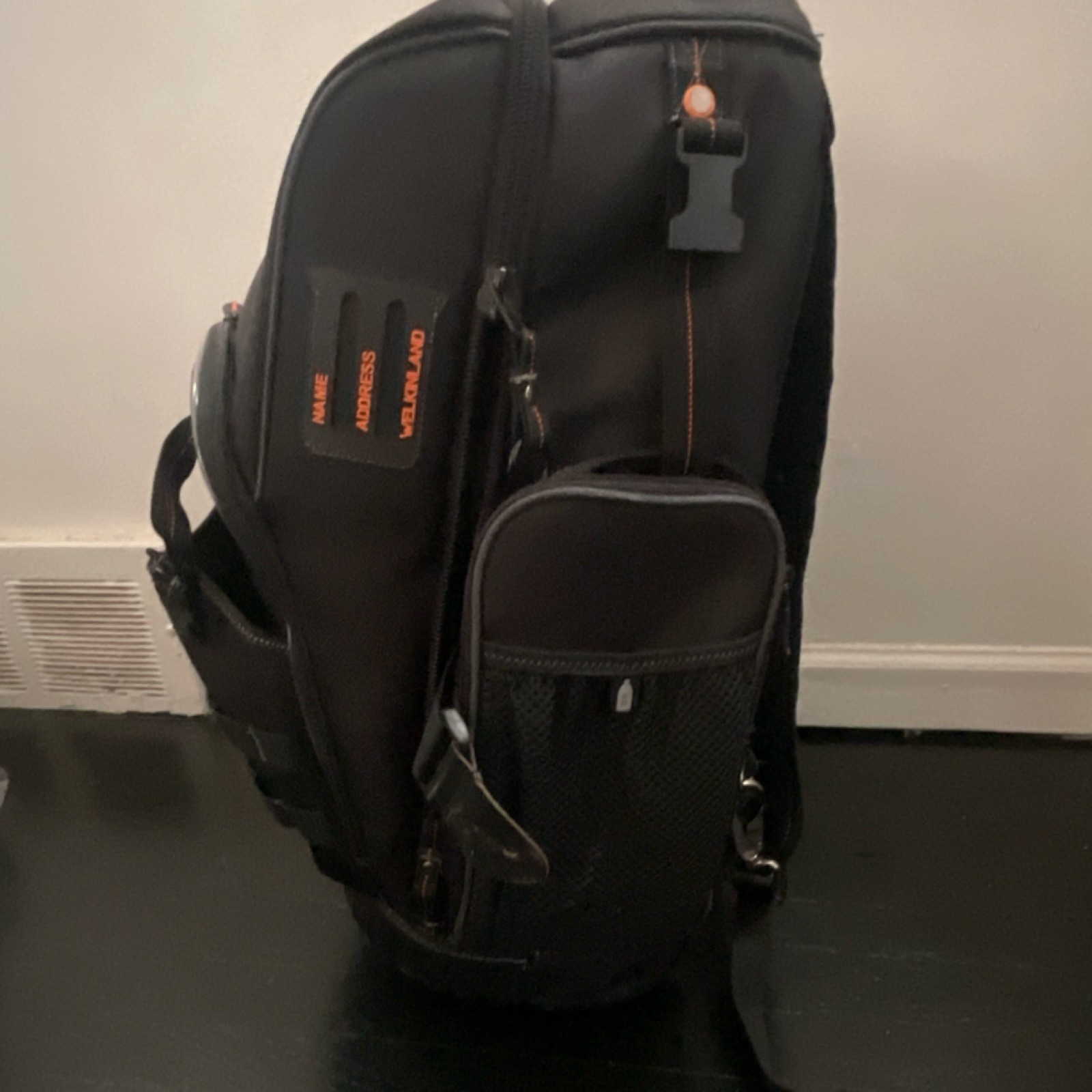 WELKINLAND Tool Backpack Black Adjustable With Handle Multiple Pockets 1 Item