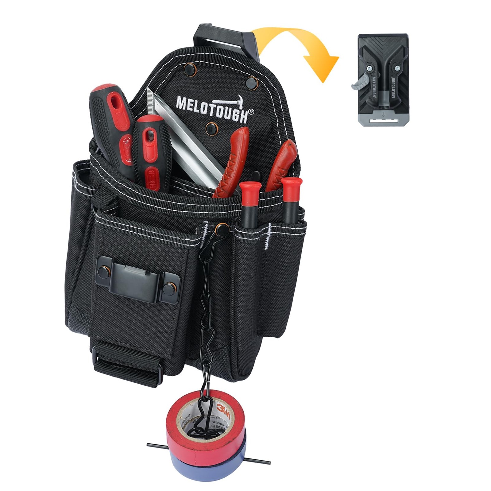 MELOTOUGH Professional Small Electrician Tool Pouch for Tool Belt Pockets wit…
