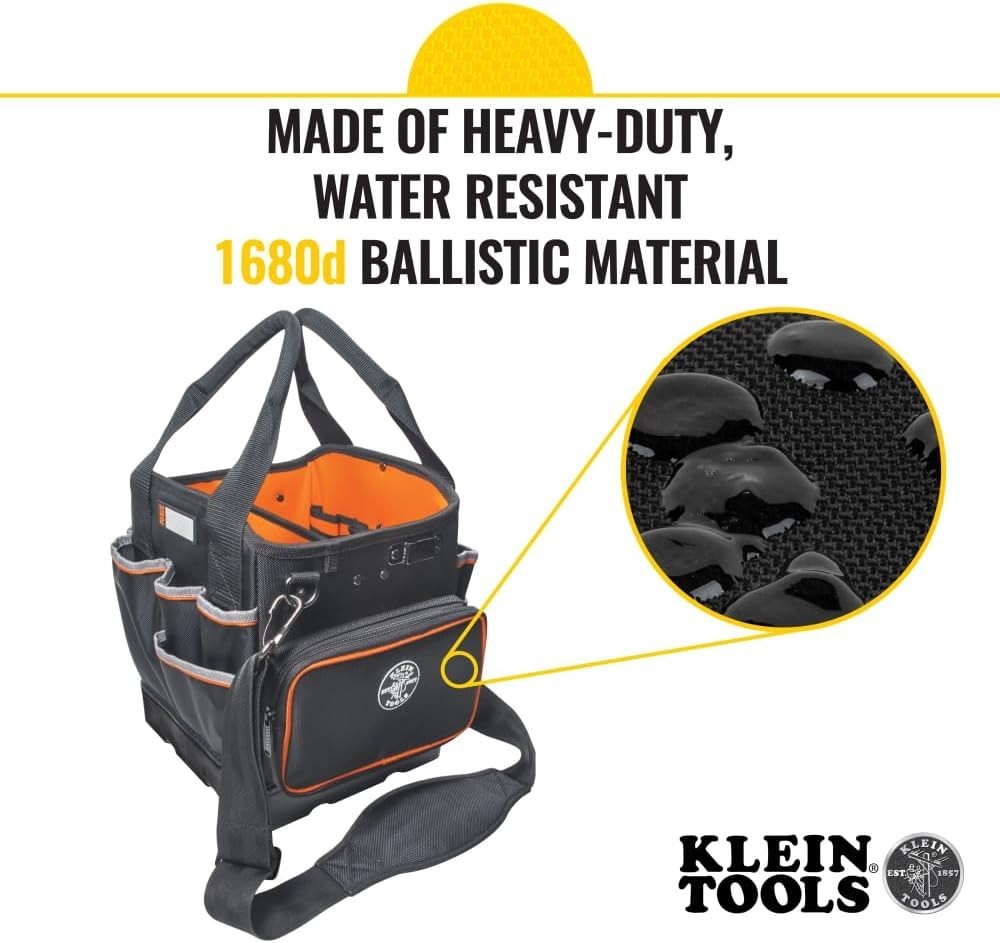 Pro Tool Tote Organizer 10-Inch 40 Pockets Durable Ballistic Weave Padded Strap