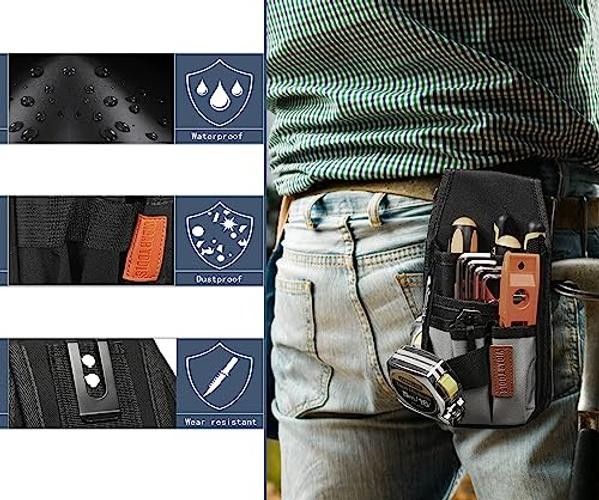 Small Tool Pouch with Belt Clip,Tool Belt Pouches,Electrician Tool 5 IN