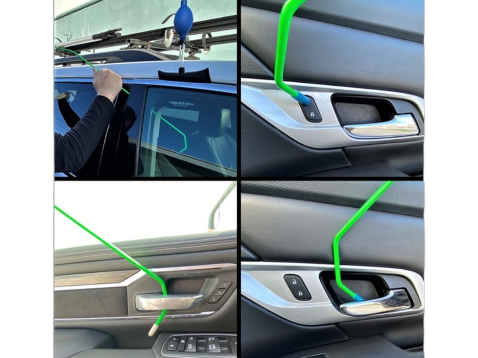 AccessTools – Large Super Air Wedge + Long Reach Car Opening Stick Tool – Bundle