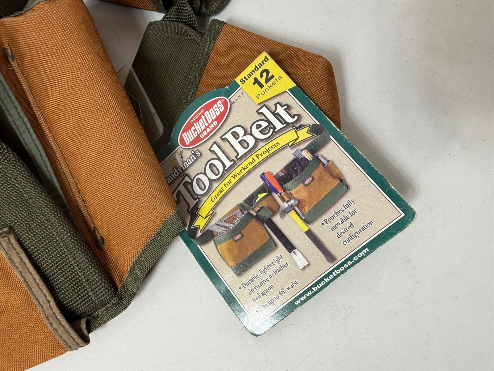 Bucket Boss Handyman’s 12-Pocket Tool Belt Adjustable Waist Apron Brown Green