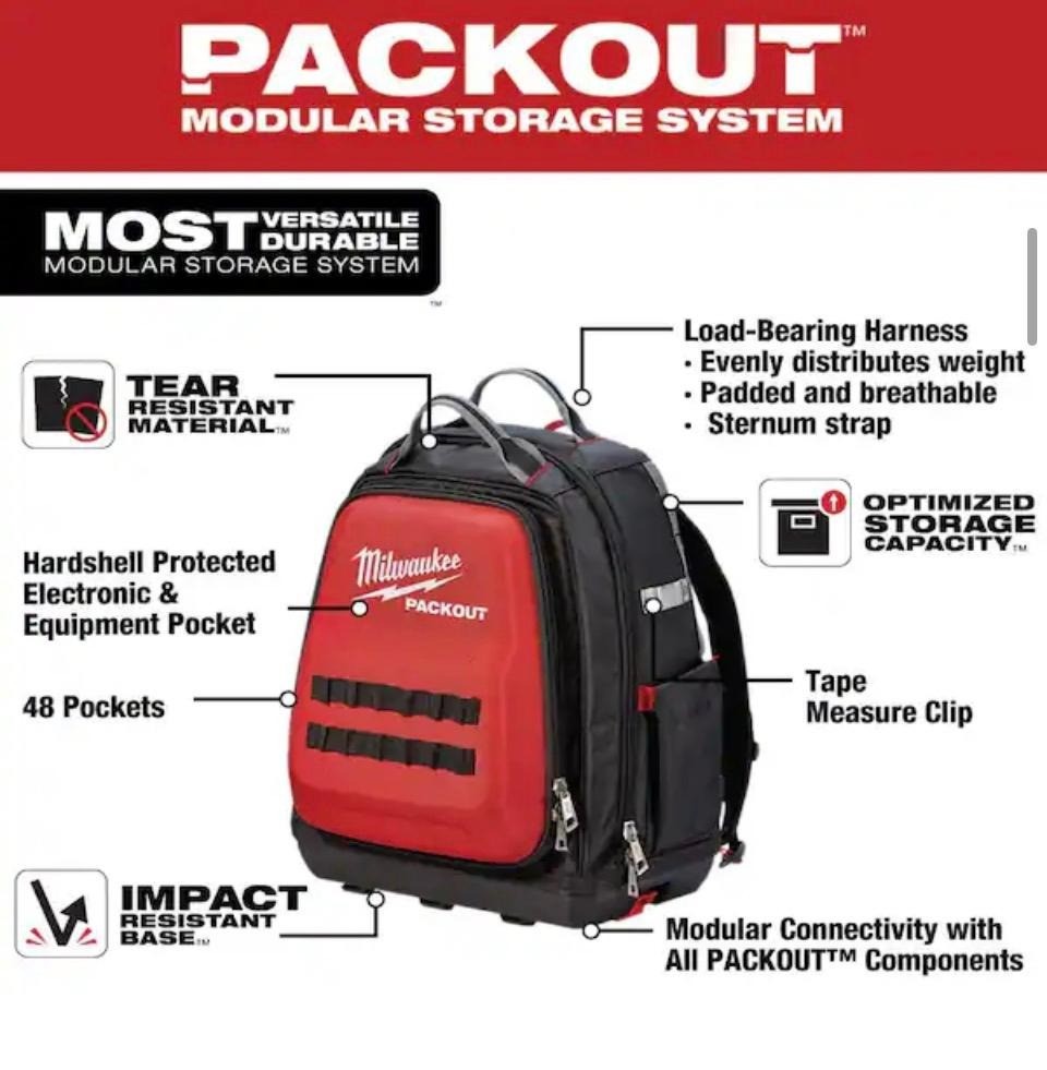 Milwaukee Packout” Backpack” 48-22-8301