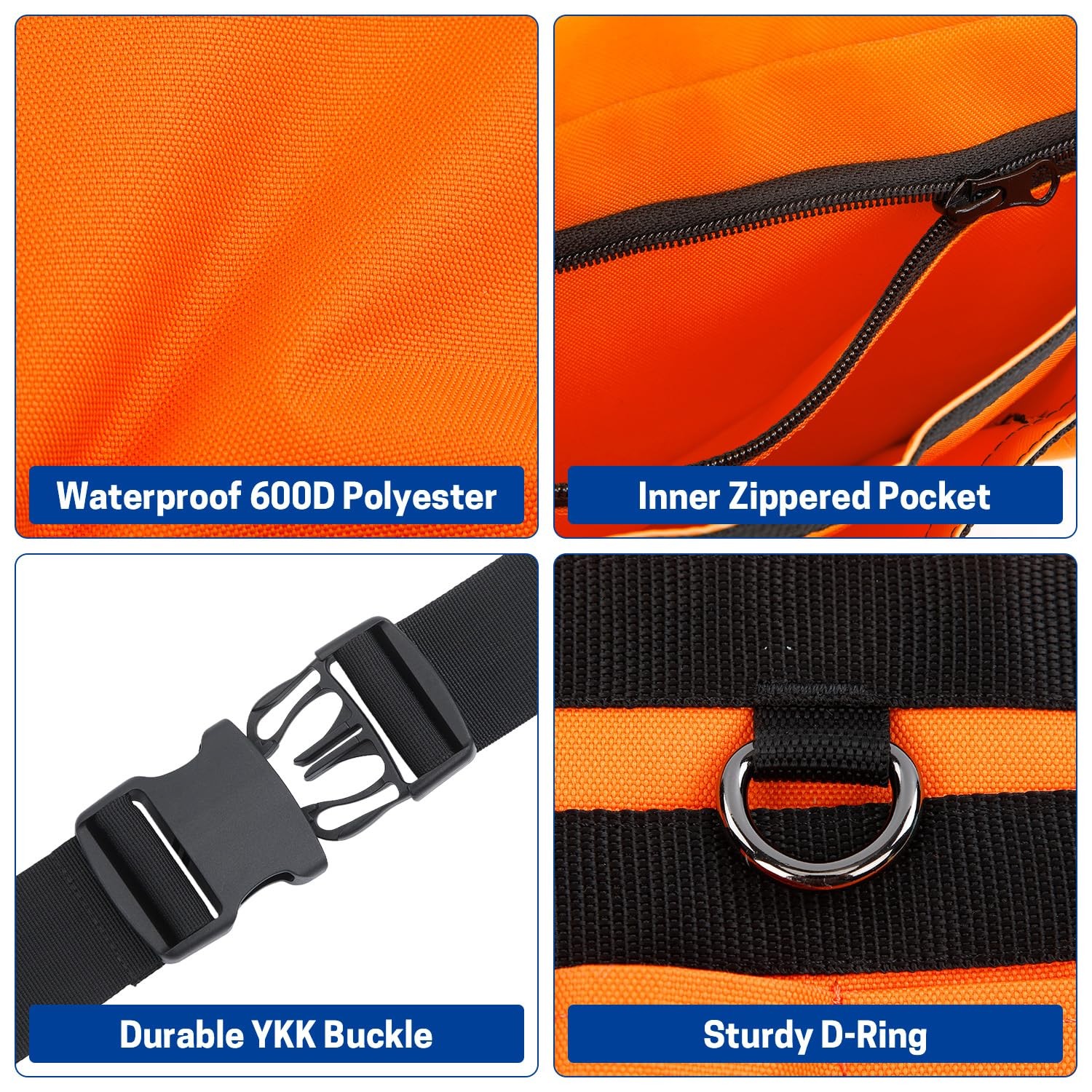 5Pocket Tool Belt Pouch Single Side Loop Adjustable Utility Work Handyman