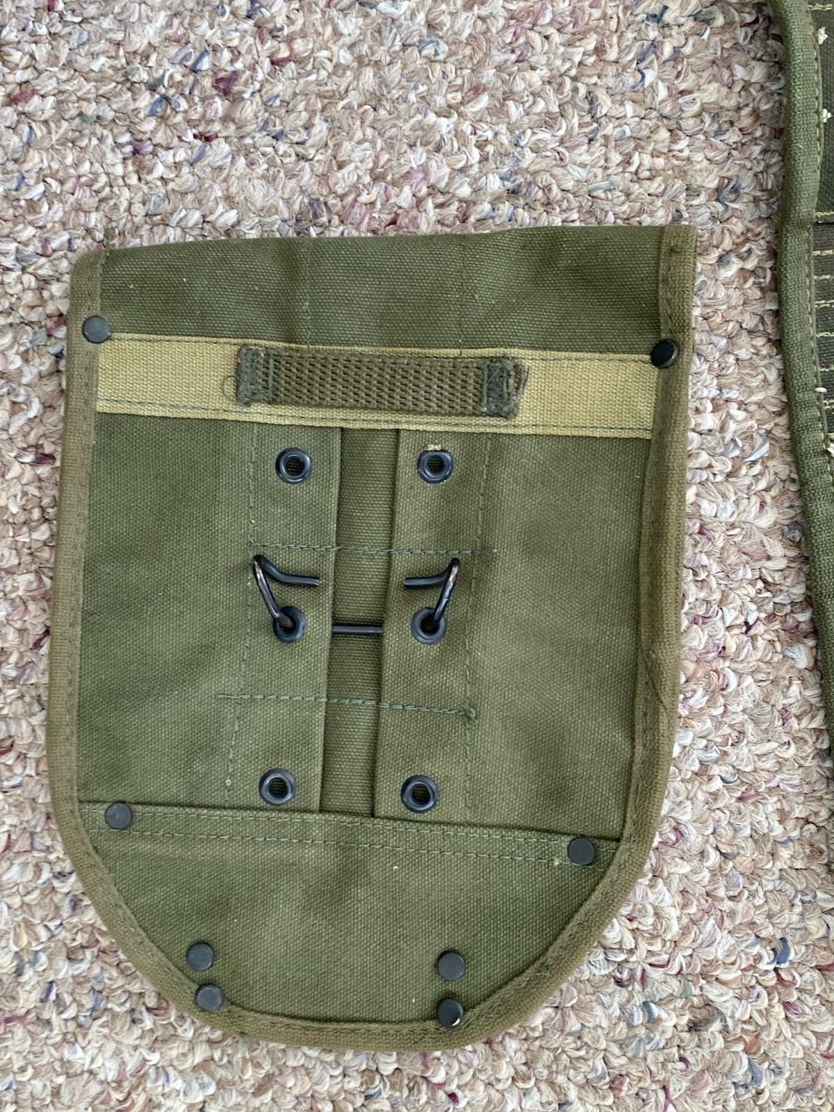 WW2 US Army Mechanic Roll Up Fold Shovel Tool Bag Carrying Case Canvas Military