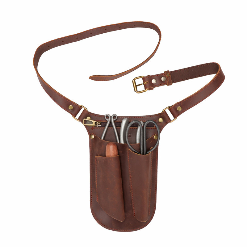 TOURBON Leather Gardening Belt Pouch Florist Organizer Waist Bag Tools Holster