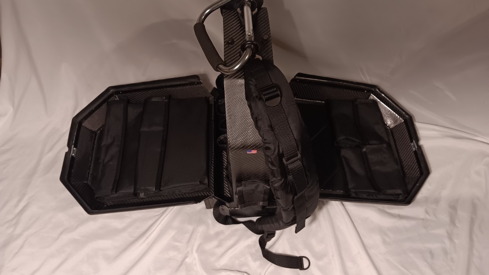 Kneelman Tool-Backpack Carbon Fiber Tool Backpack w/ Handle, Black/Gray