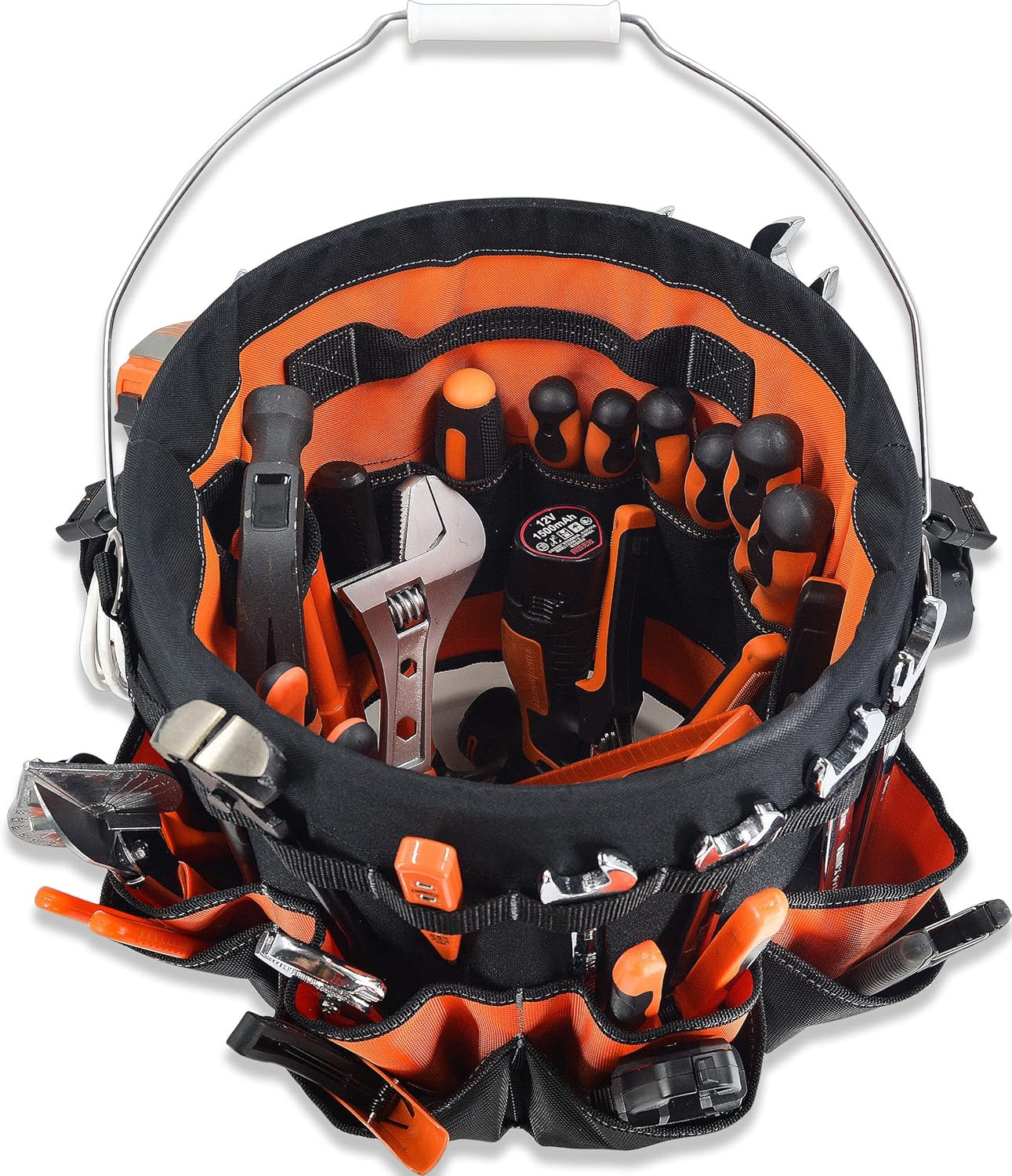 5 Gallon Bucket Tool Organizer, 47-Pocket 15L Bucket Tool Bag | Heavy-Duty Bucke