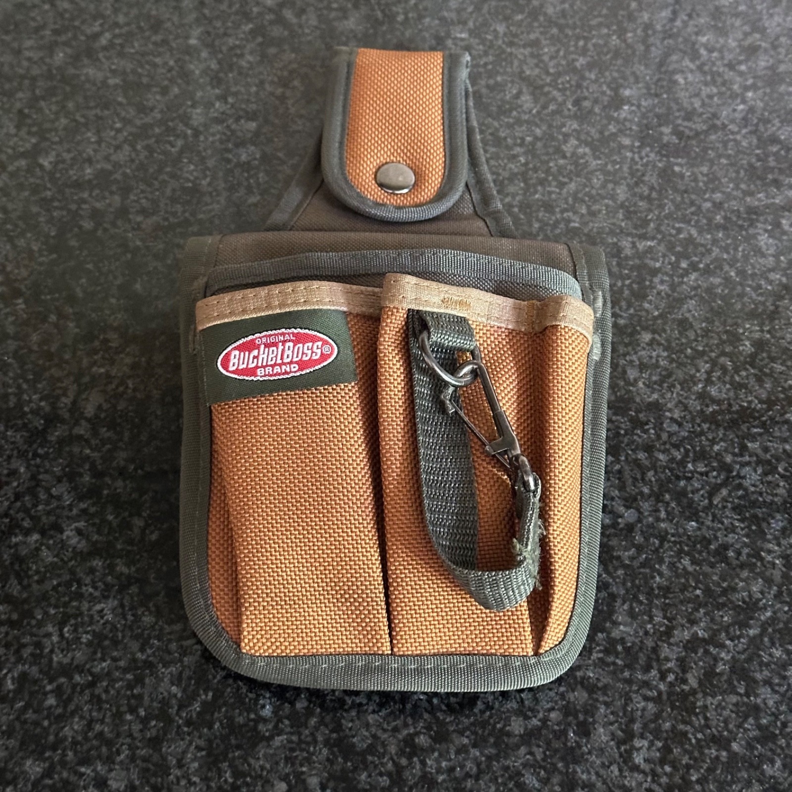 Original Bucket Boss Canvas Utility Tool Pouch Belt Loop Snap On 5 Pocket + Clip