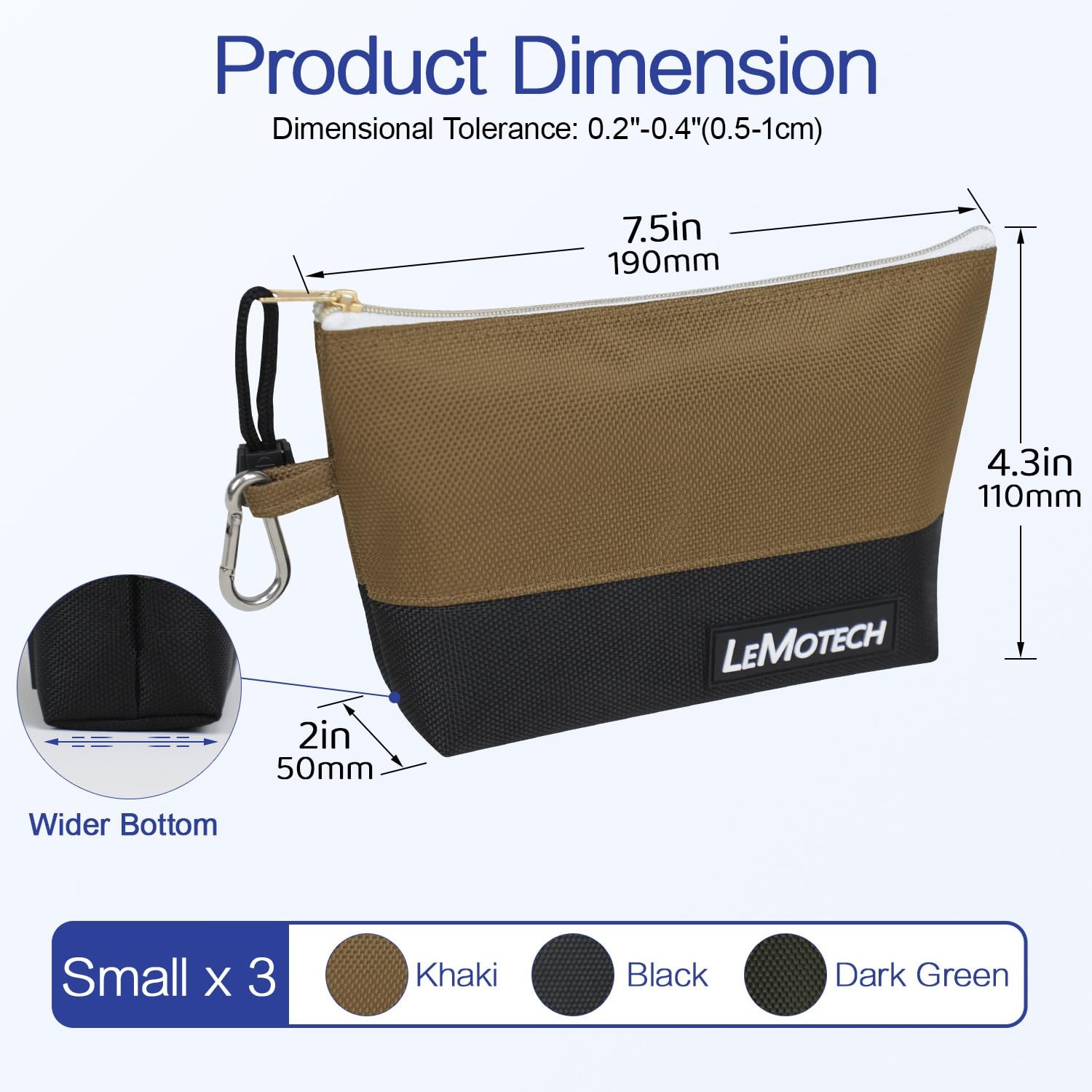 Tool Pouches with Zipper, Water Resistant Small Tool Bags, 1680D Oxford Utili…