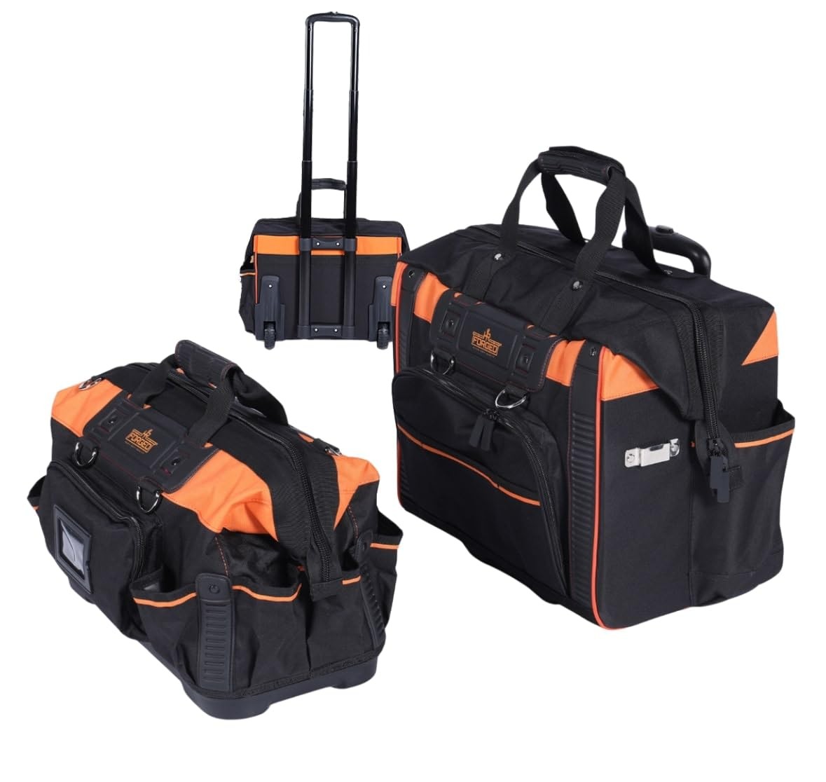 HR Forged 18″ Rolling Duffle Tool Bag 2 Pack 29 & 15 Pocket Roll Bag with Wheels