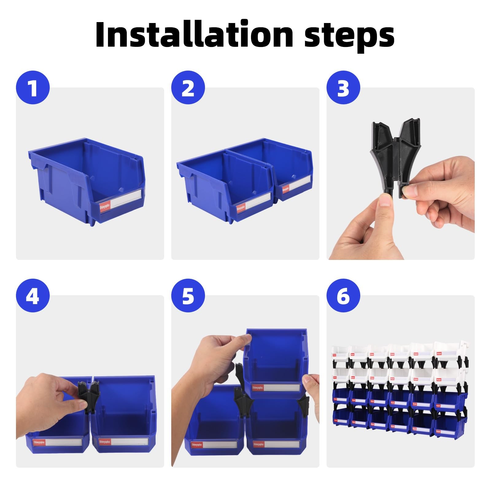 Shineyaplus Plastic Storage Bins 24 Packs, Space-Saving Stackable Parts Bins …