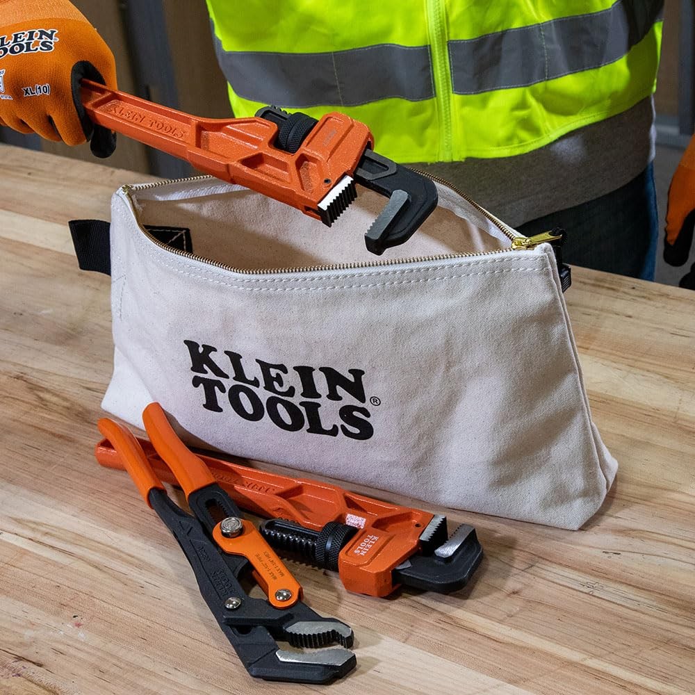 KLEIN TOOLS 62042 16-Inch Zipper Bag, Extra Long, No. 10 16-Inch, Natural