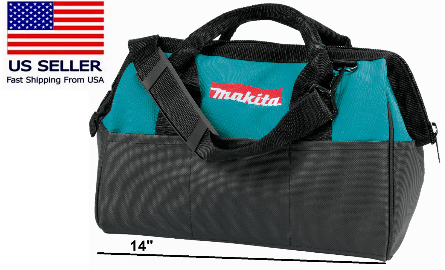 NEW GENUINE Makita 14″ x 8″ x 10″ Contractor Tool Bag 831253-8 industrial fabric