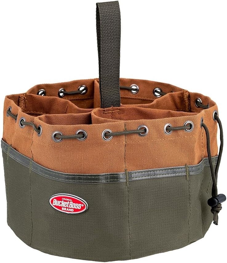 19-Pocket Canvas Organizer Parachute Bag in Brown for Tools & Small Parts