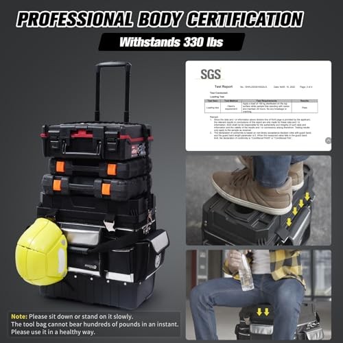 18″ Rolling Tool Bag with Wheels – Organizer for Tool Bags