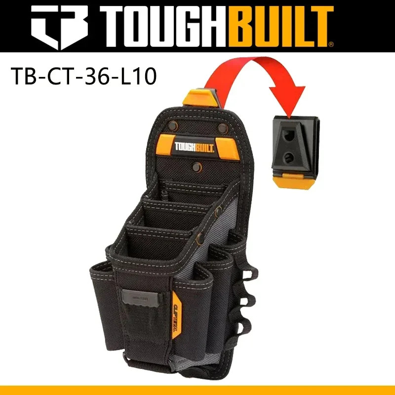 ToughBuilt TB-CT-36-L10 Technician 10-Pocket Tool Pouch ClipTech Hub Belt Bag