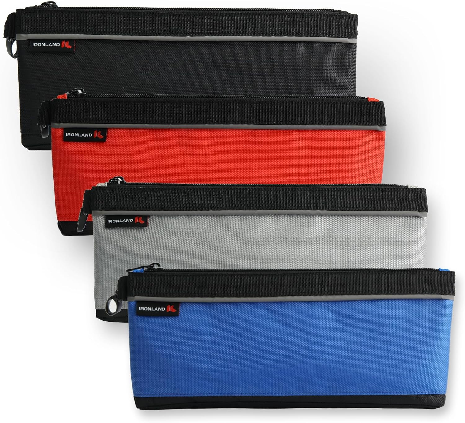 IRONLAND 4 Pack 12.5″ Small Zipper Tool Pouches – Waterproof 1680D Multipurpose