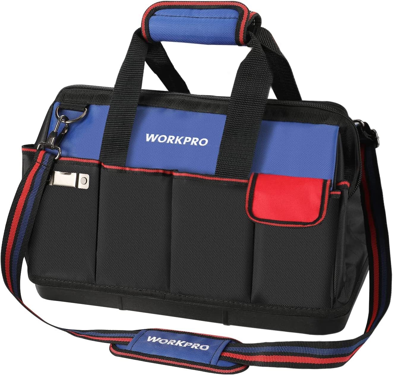 WORKPRO 18″Tool Bag Tool Tote Waterproof with Base and Adjustable Shoulder Strap