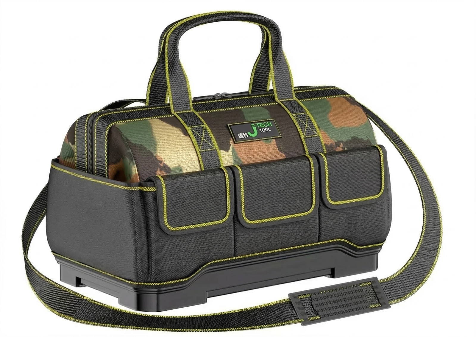 Heavy Duty Waterproof Tool Bag Hard Bottom Camo Organizer 17″ 19″ 21″
