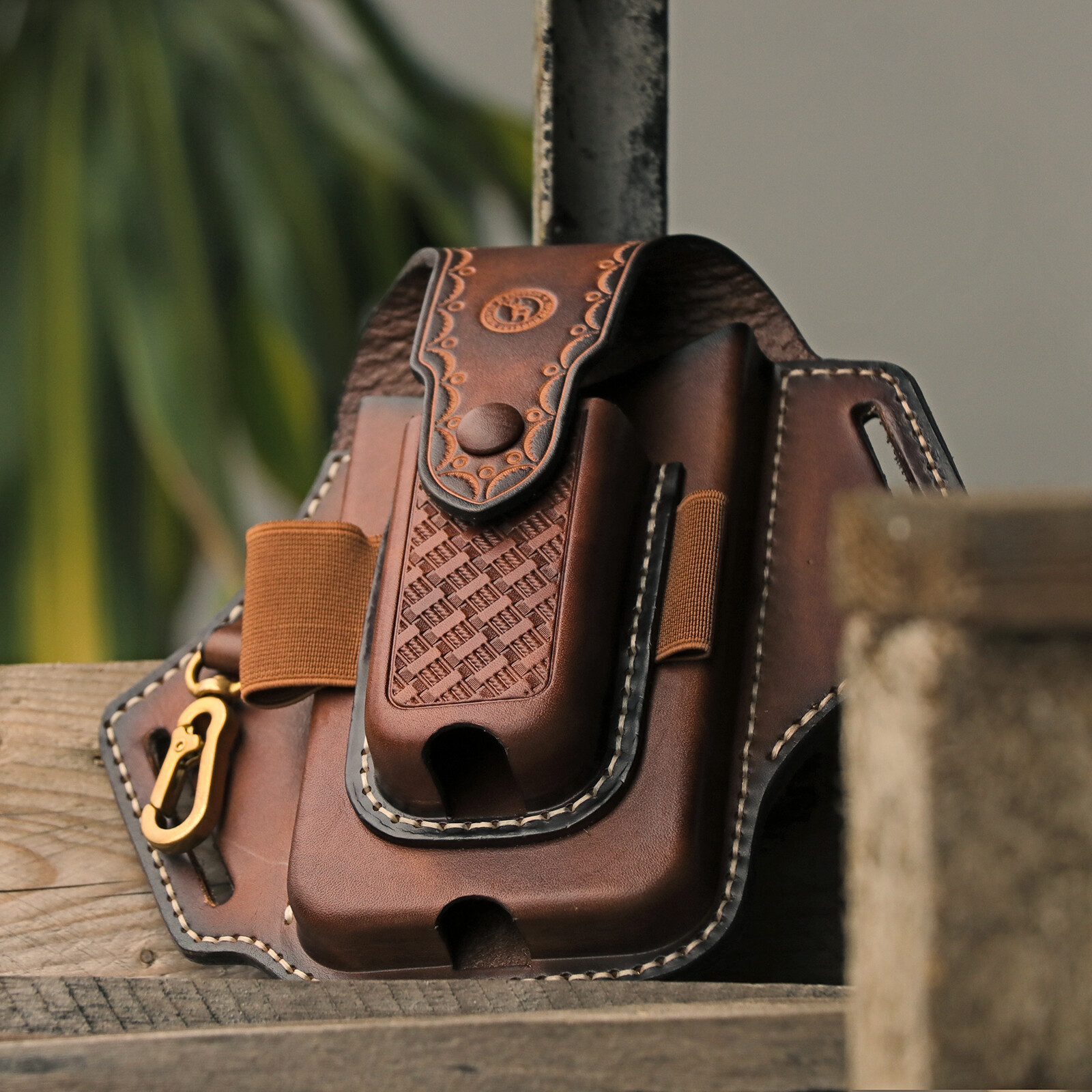 Tourbon Leather EDC Multitool Carry Sheath Belt Holster Pen Pouch Phone Case
