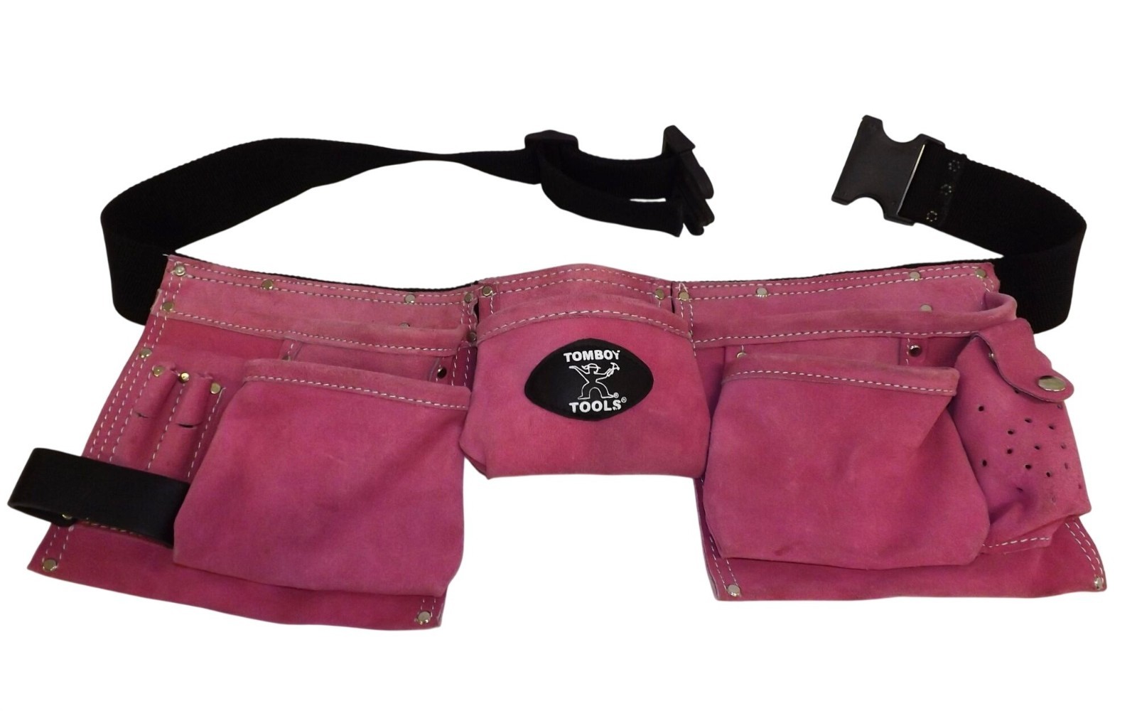 Pink Tomboy Tools Utility Tool Belt With Multiple Pockets & Adjustable Strap
