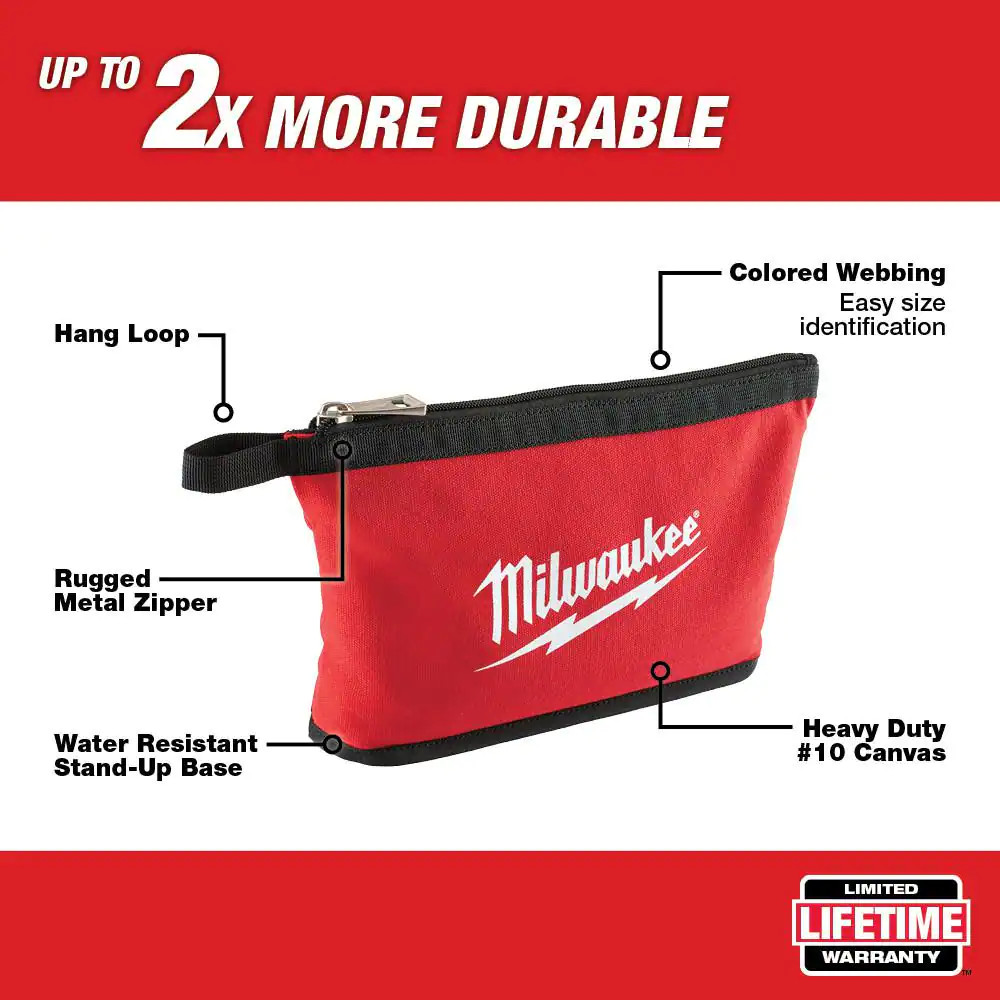 Hard Shell Pocket Backpack + Tool Accessory Zipper Bag Heavy Duty Handyman Pouch