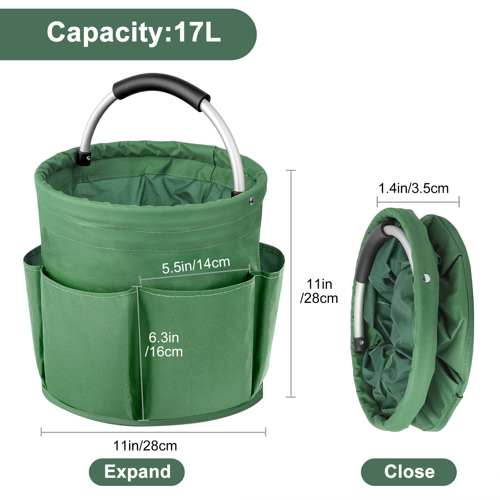 Portable Garden Tool Organizer Bag – Foldable Storage Basket for Car Wash Picnic