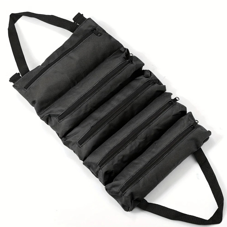1pc Heavy-Duty Roll-Up Tool Bag Oxford Cloth Multi-Pocket Tool Organizer – NEW