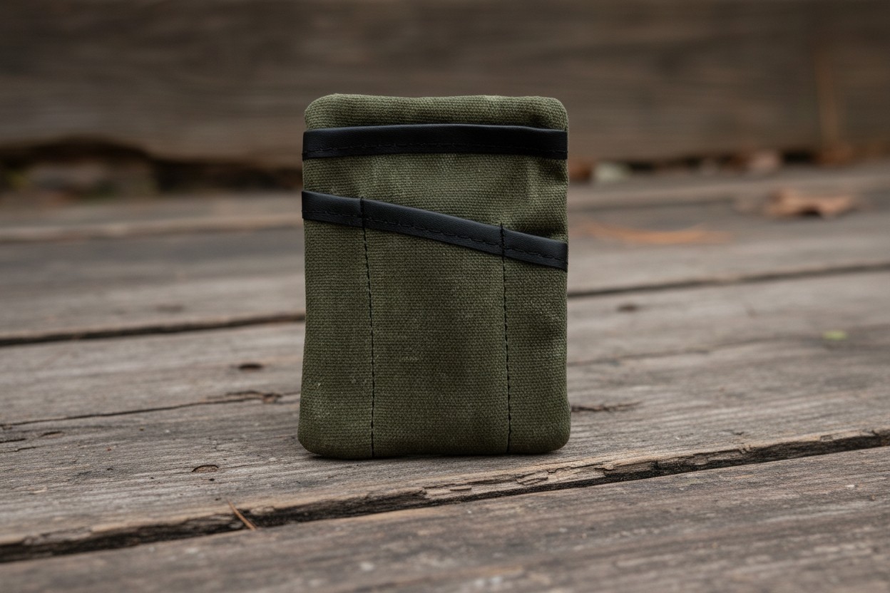 Waxed Canvas Pocket EDC Organizer – Forest Green