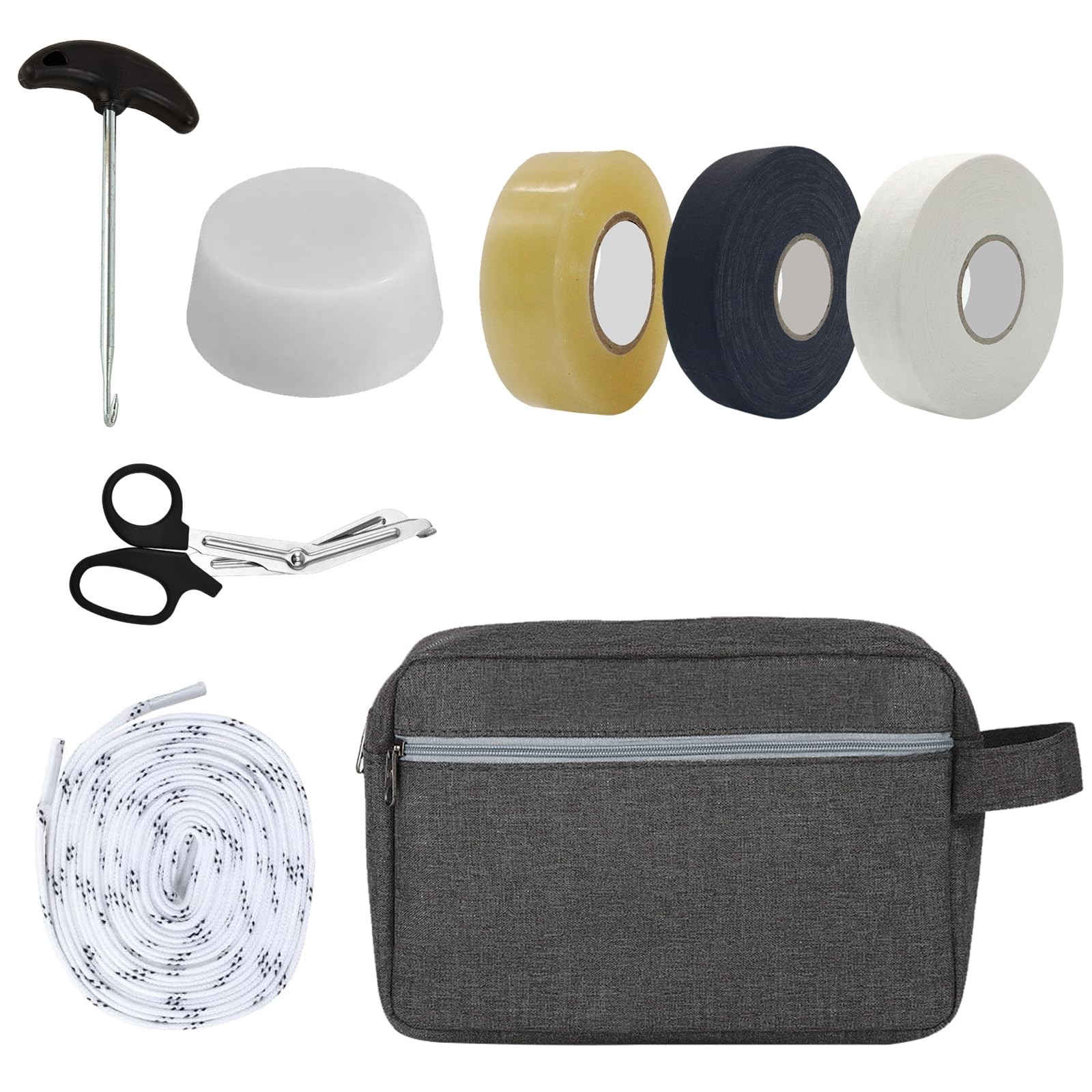 8 In 1 Hockey Tape Bag with Hockey Accessories,Loaded Accessory Bag with 3 Ro…