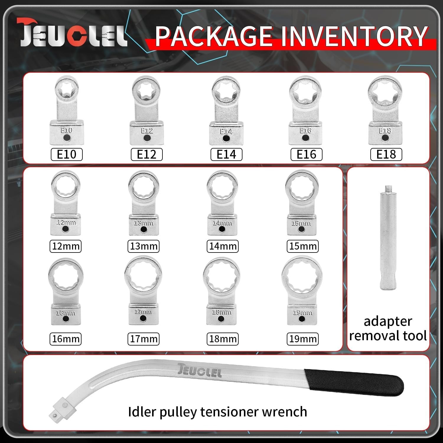 Alloy Steel Universal Pulley Removal Tool Kit: 15PCS for Mechanics & DIYers