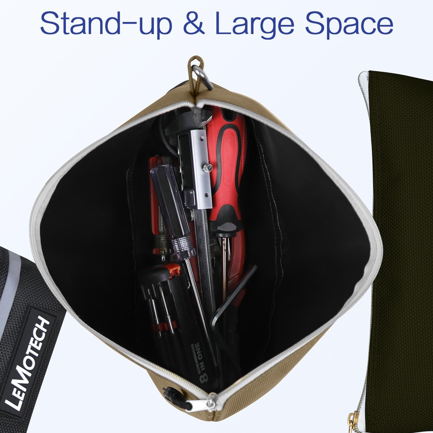 Tool Pouches with Zipper, Water Resistant Small Tool Bags, 1680D Oxford Utili…
