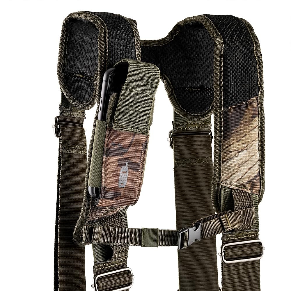 Camo Tool Belt with Suspenders – Heavy Duty Multi-Pocket Work Belt, 52