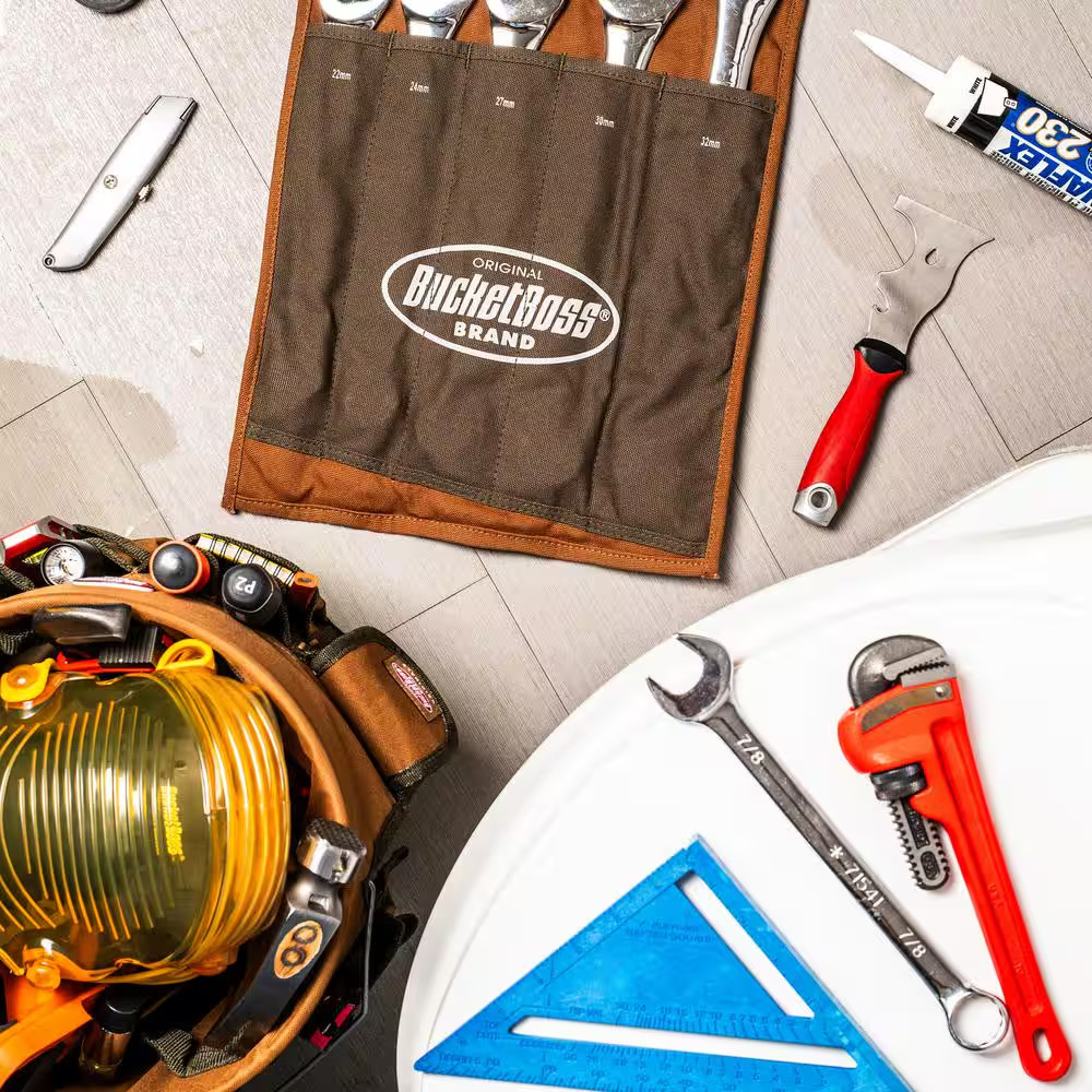 14 In. Big Wrench Tool Roll with 5 Tool Bag Storage Pockets