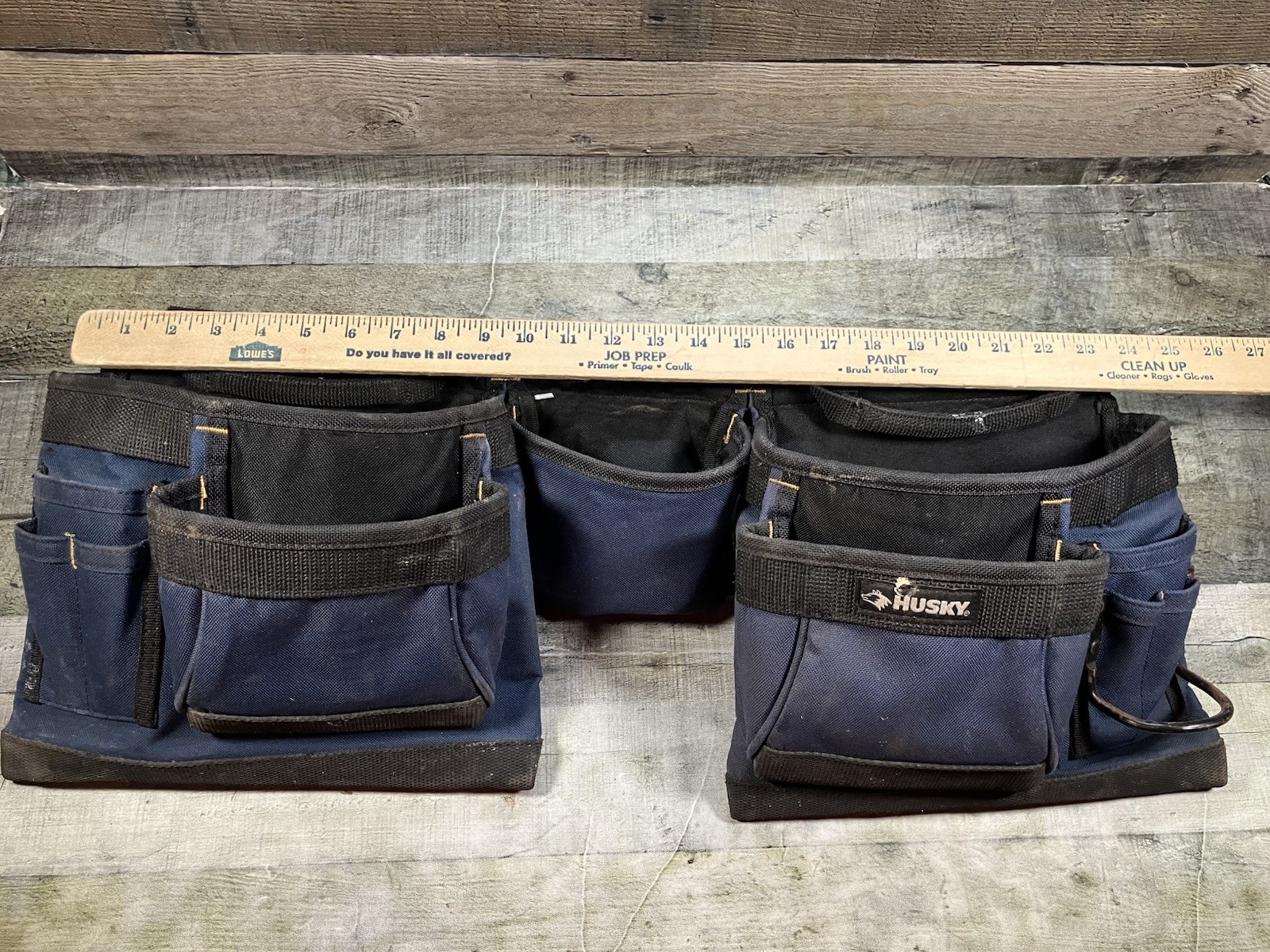 Husky Tool Belt, Blue Heavy Polyester, 3 Pouches, 13 Pockets & 2 Hammer Loop CLC